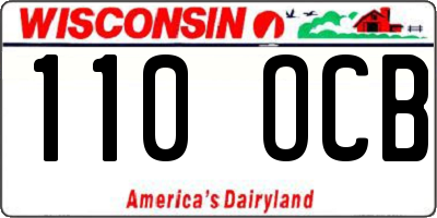 WI license plate 110OCB