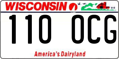 WI license plate 110OCG