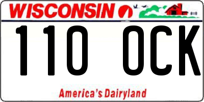 WI license plate 110OCK