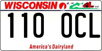 WI license plate 110OCL