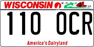 WI license plate 110OCR