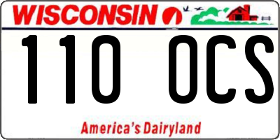 WI license plate 110OCS