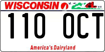 WI license plate 110OCT