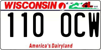 WI license plate 110OCW