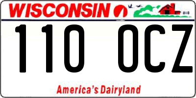 WI license plate 110OCZ