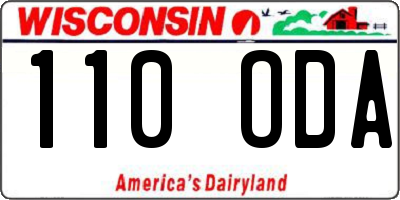 WI license plate 110ODA