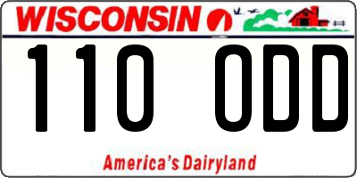WI license plate 110ODD