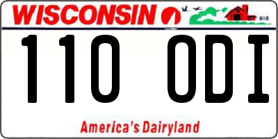 WI license plate 110ODI