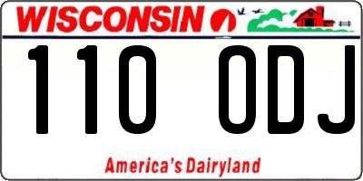 WI license plate 110ODJ