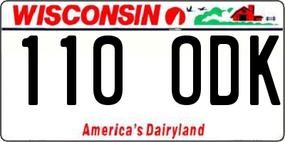 WI license plate 110ODK