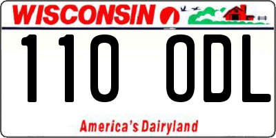 WI license plate 110ODL