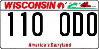 WI license plate 110ODO