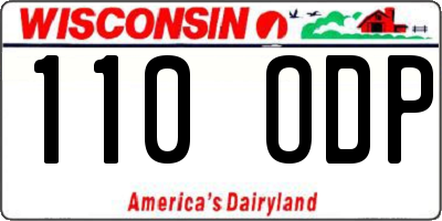 WI license plate 110ODP