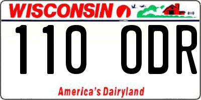 WI license plate 110ODR