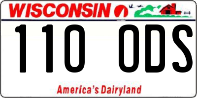 WI license plate 110ODS