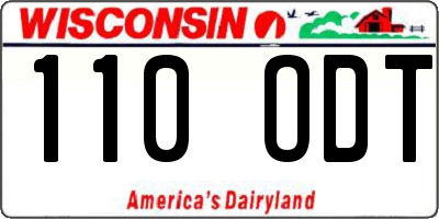 WI license plate 110ODT