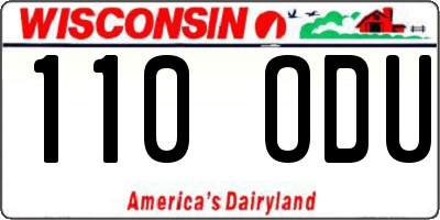 WI license plate 110ODU