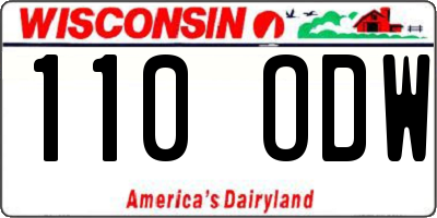 WI license plate 110ODW