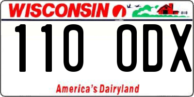 WI license plate 110ODX