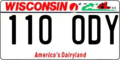 WI license plate 110ODY