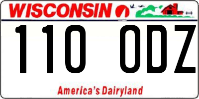 WI license plate 110ODZ
