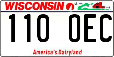 WI license plate 110OEC