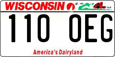 WI license plate 110OEG