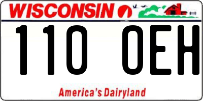 WI license plate 110OEH