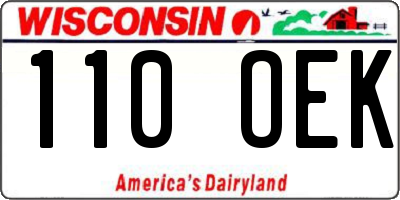 WI license plate 110OEK