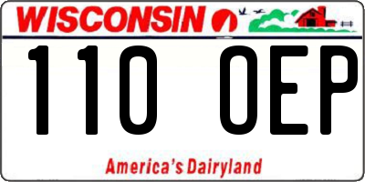 WI license plate 110OEP