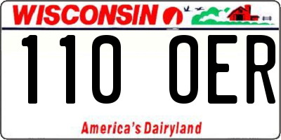 WI license plate 110OER