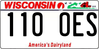 WI license plate 110OES