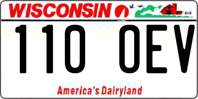 WI license plate 110OEV