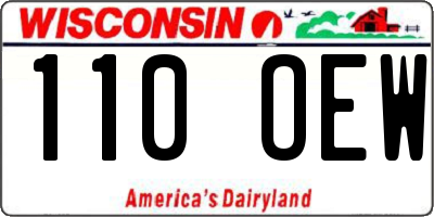 WI license plate 110OEW