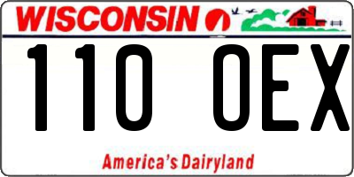 WI license plate 110OEX