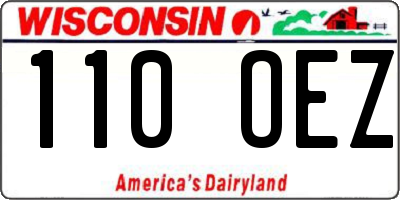 WI license plate 110OEZ