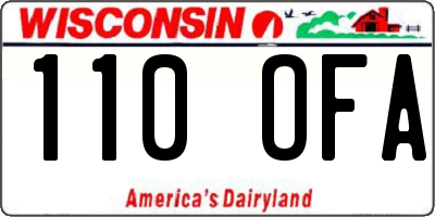 WI license plate 110OFA