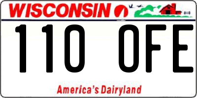 WI license plate 110OFE