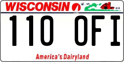 WI license plate 110OFI