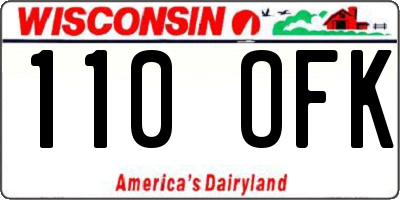 WI license plate 110OFK