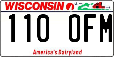 WI license plate 110OFM