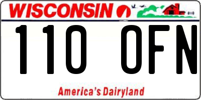 WI license plate 110OFN