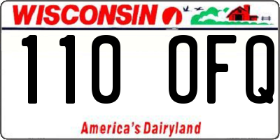 WI license plate 110OFQ