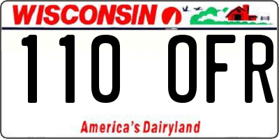 WI license plate 110OFR