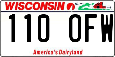 WI license plate 110OFW