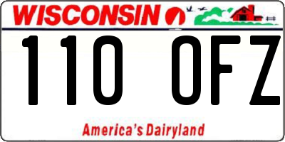 WI license plate 110OFZ
