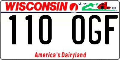 WI license plate 110OGF