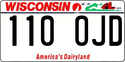 WI license plate 110OJD