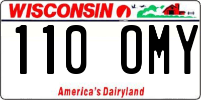WI license plate 110OMY