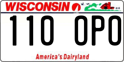 WI license plate 110OPO